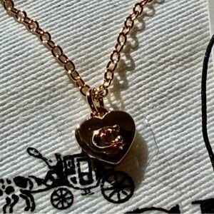 Coach-Gold Heart Pendant Necklace